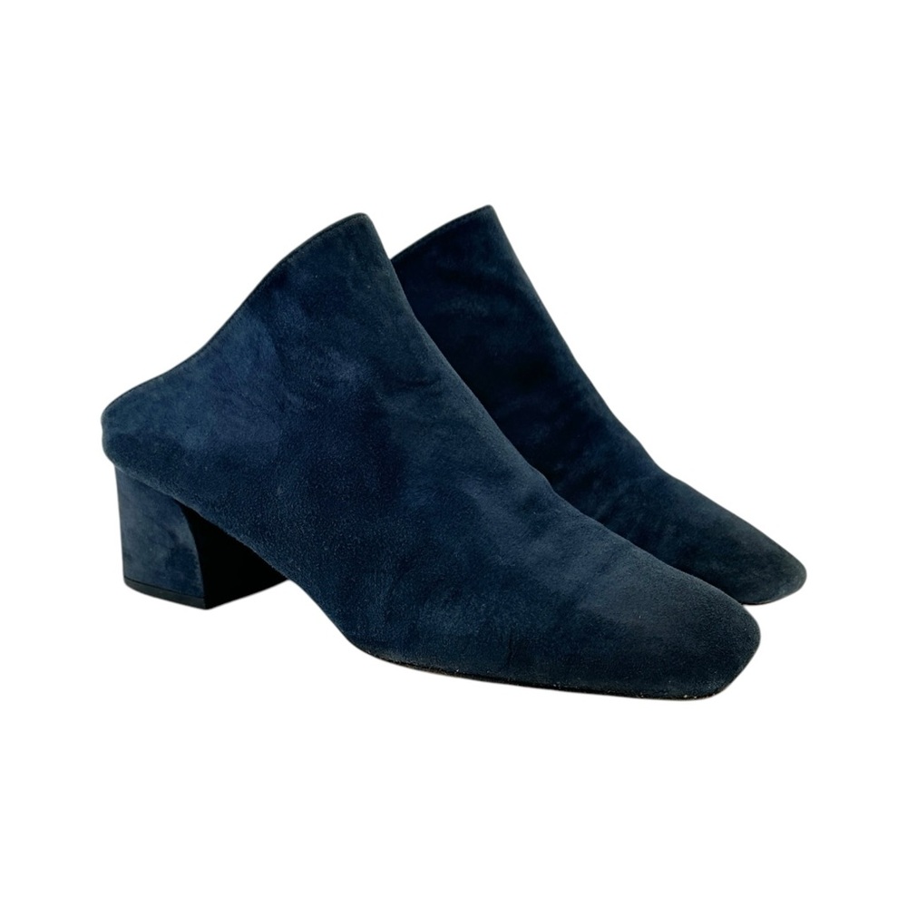 Castaner Navy Blue Suede Leather Block Heel Heeled Mules sz 37